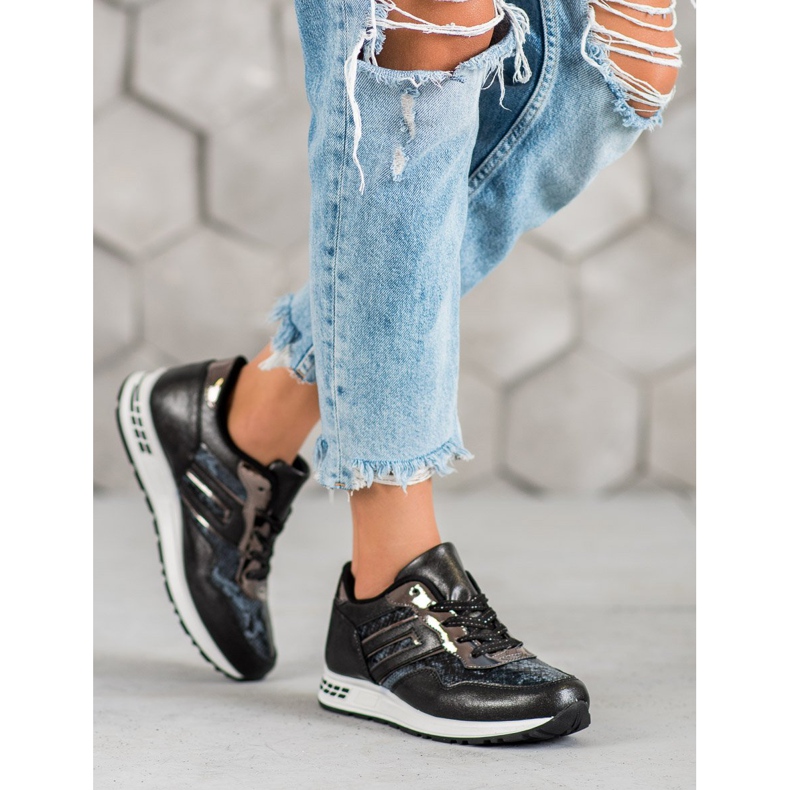 SHELOVET Snake Print Tennarit musta 2