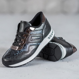 SHELOVET Snake Print Tennarit musta 1