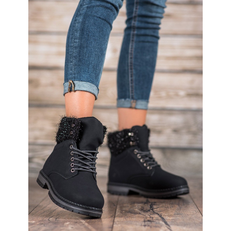 SHELOVET Trappers Glitterillä musta 2