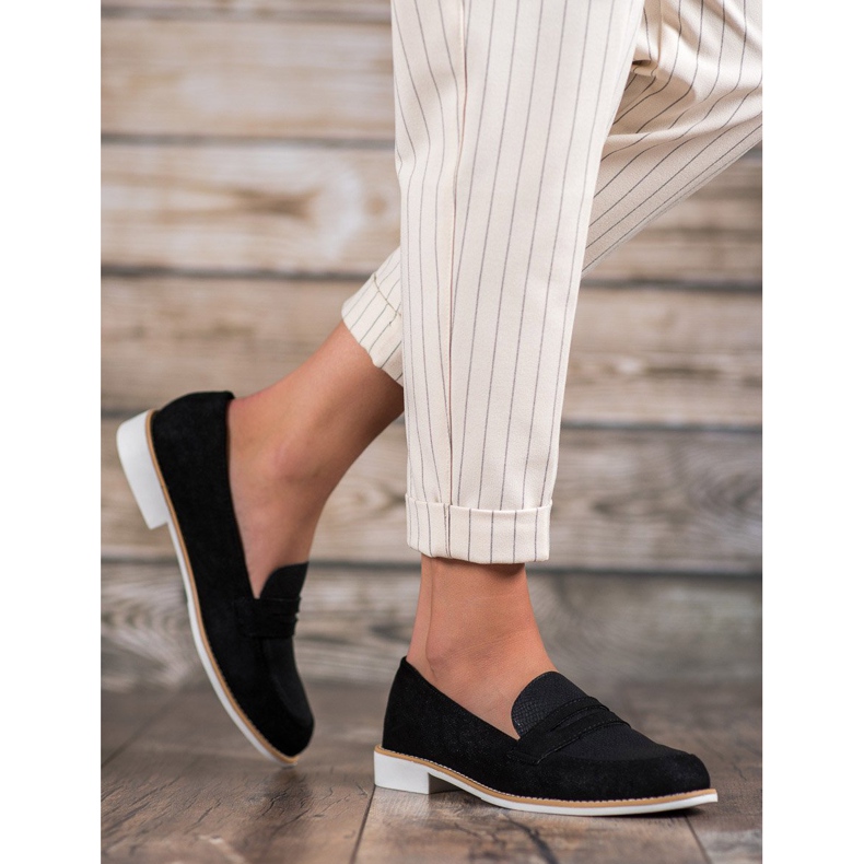 Bestelle Mokkasiinit glitterillä musta 1