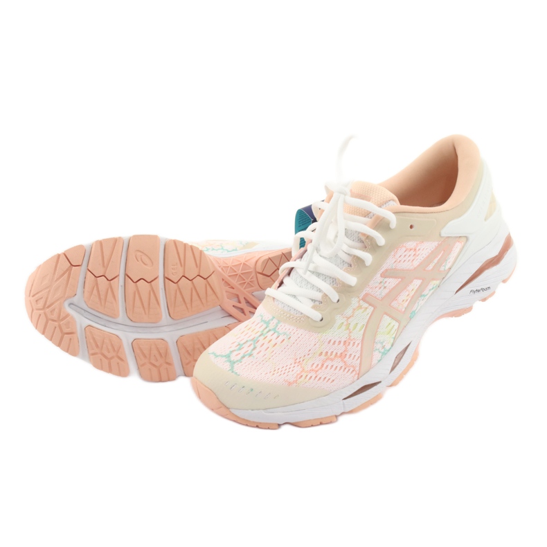 Juoksukengät Asics gel Kayano 24 Lite Show W T8A9N-0101 valkoinen ruskea oranssi vihreä 4