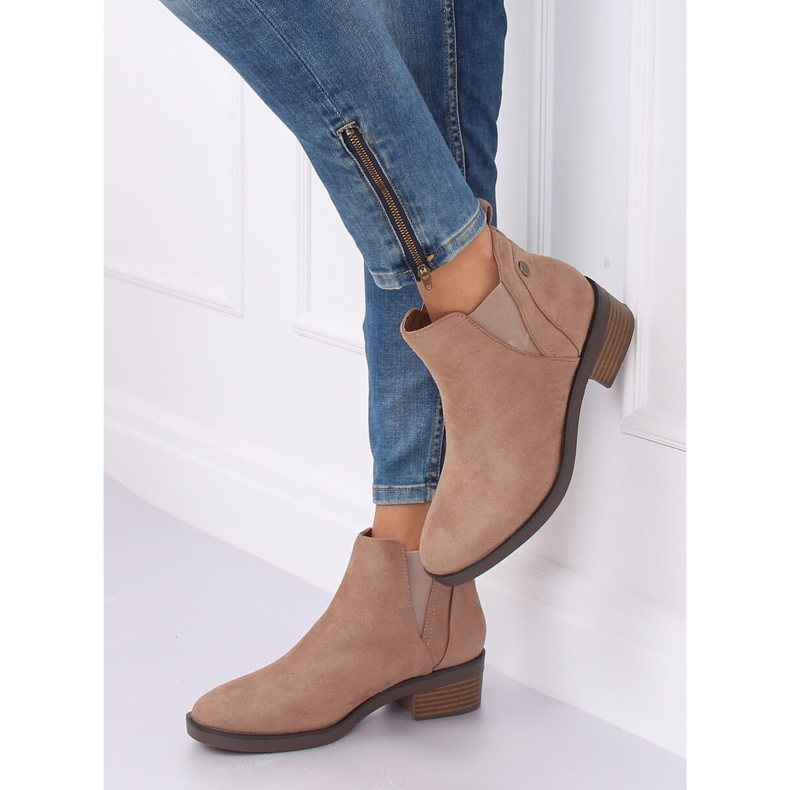 Beige Chelsea -saappaat naisille 8B978 Khaki 2