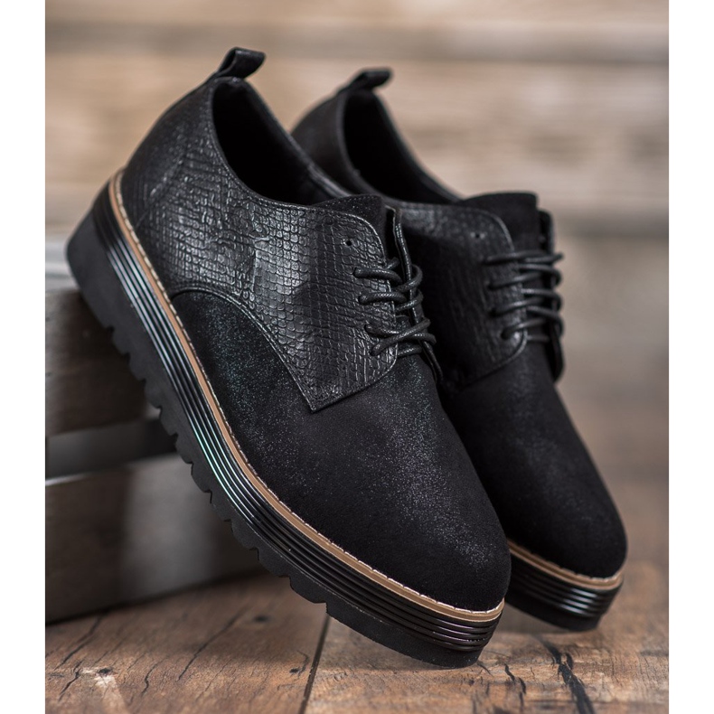 SHELOVET Kengät Snake Print Platformilla musta 1