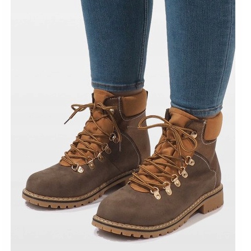 Kamelin mokkanahkaiset naisten saappaat BK-29 ruskea 1