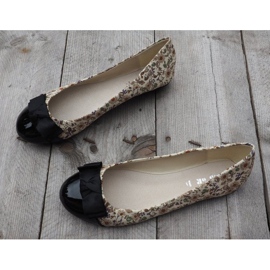 Ballerinat jousella 6148 Khaki ruskea musta 1