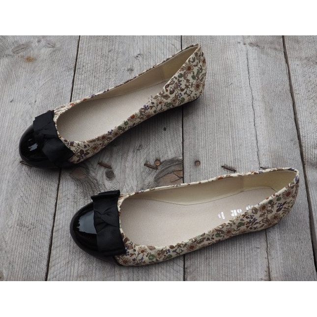 Ballerinat jousella 6148 Khaki ruskea musta 1