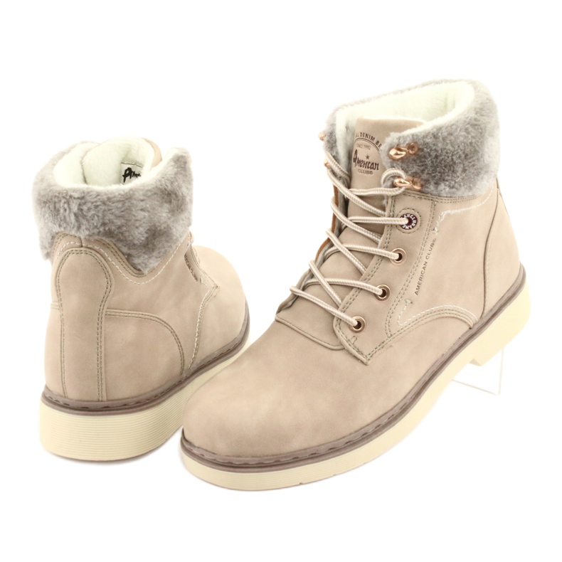 American Club American Boots Naisten pitsi -UP beige RH47 4