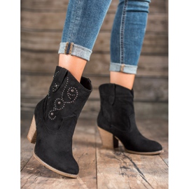 Small Swan Korkeakorkoiset cowboy-saappaat musta 1