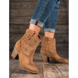 Small Swan Korkeakorkoiset cowboy-saappaat ruskea 2