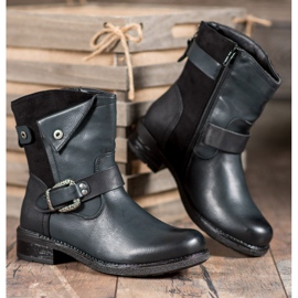 Super Me Saappaat koristeellisella soljella musta monivärinen vihreä 2