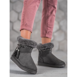 SHELOVET Mukluki kristallien kanssa harmaa 1