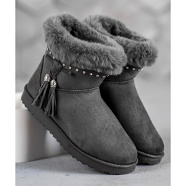 SHELOVET Mukluki kristallien kanssa harmaa 2