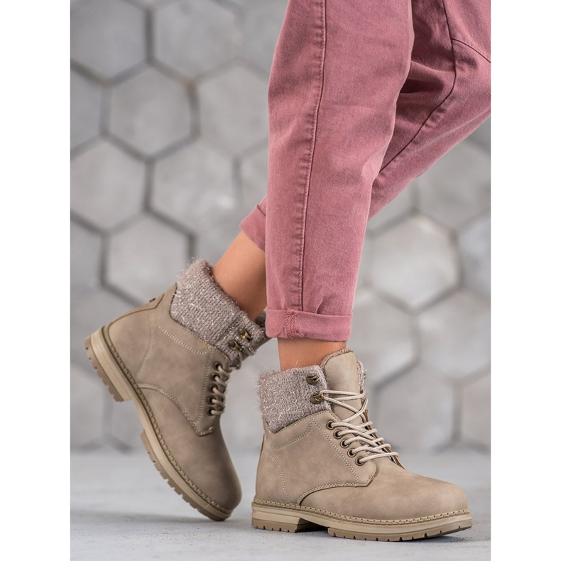 SHELOVET Trappers Glitterillä beige 2