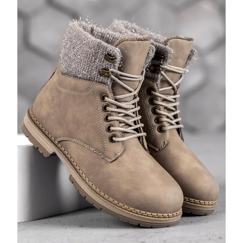 SHELOVET Trappers Glitterillä beige 1