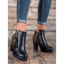 Filippo Leopardikuvioiset naisten saappaat musta monivärinen 1