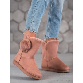 SHELOVET Mukluki Pompomin kanssa vaaleanpunainen 1