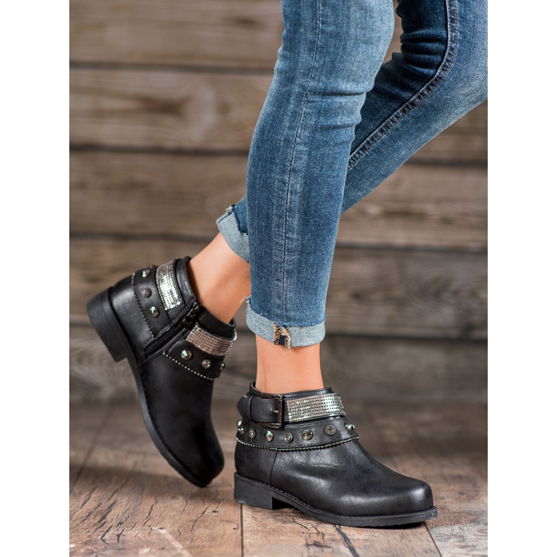 Forever Folie Saappaat tekojalokivillä musta 1