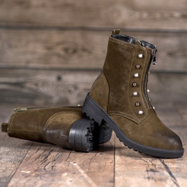 S. BARSKI Korkeat saappaat helmillä vihreä 2