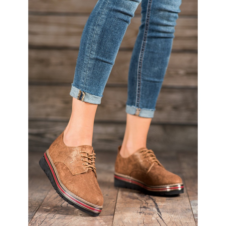 SHELOVET Kengät Snake Print Platformilla ruskea 2