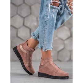 SHELOVET Naisten Slip-On kengät vaaleanpunainen 1