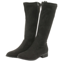 M.Daszyński Mustat joustavat saappaat litteä kantapää MR1602 3