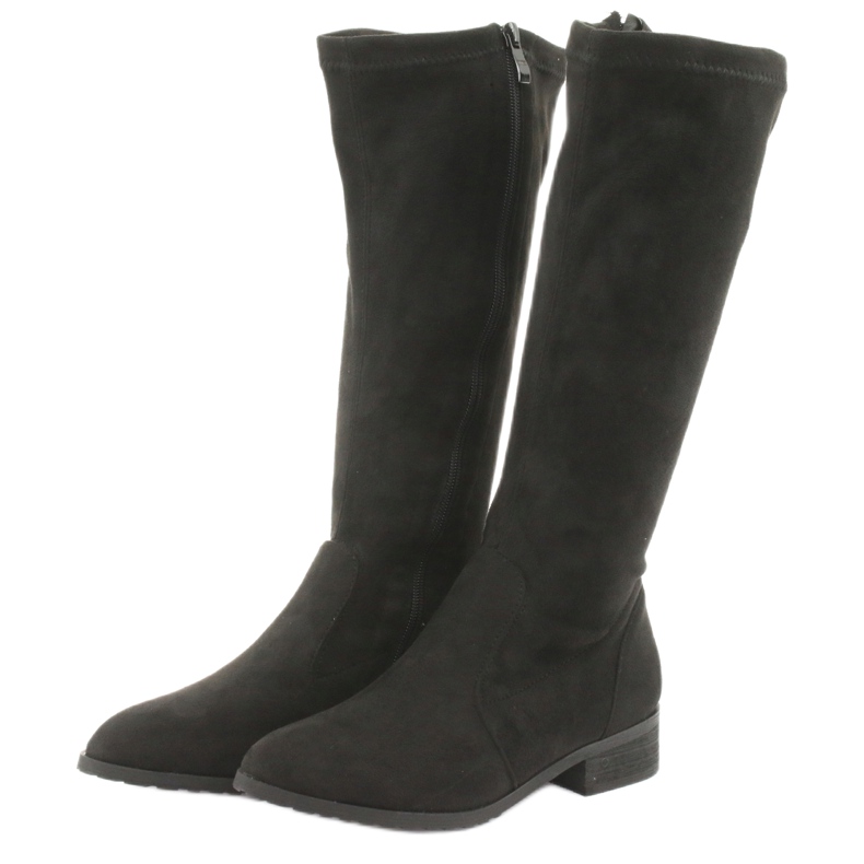 M.Daszyński Mustat joustavat saappaat litteä kantapää MR1602 3