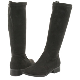 M.Daszyński Mustat joustavat saappaat litteä kantapää MR1602 4