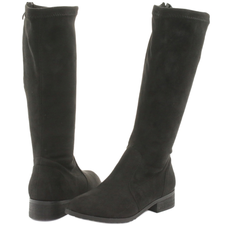 M.Daszyński Mustat joustavat saappaat litteä kantapää MR1602 4