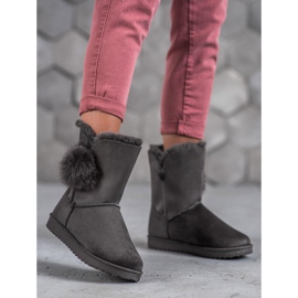 SHELOVET Mukluki Pompomin kanssa harmaa 1