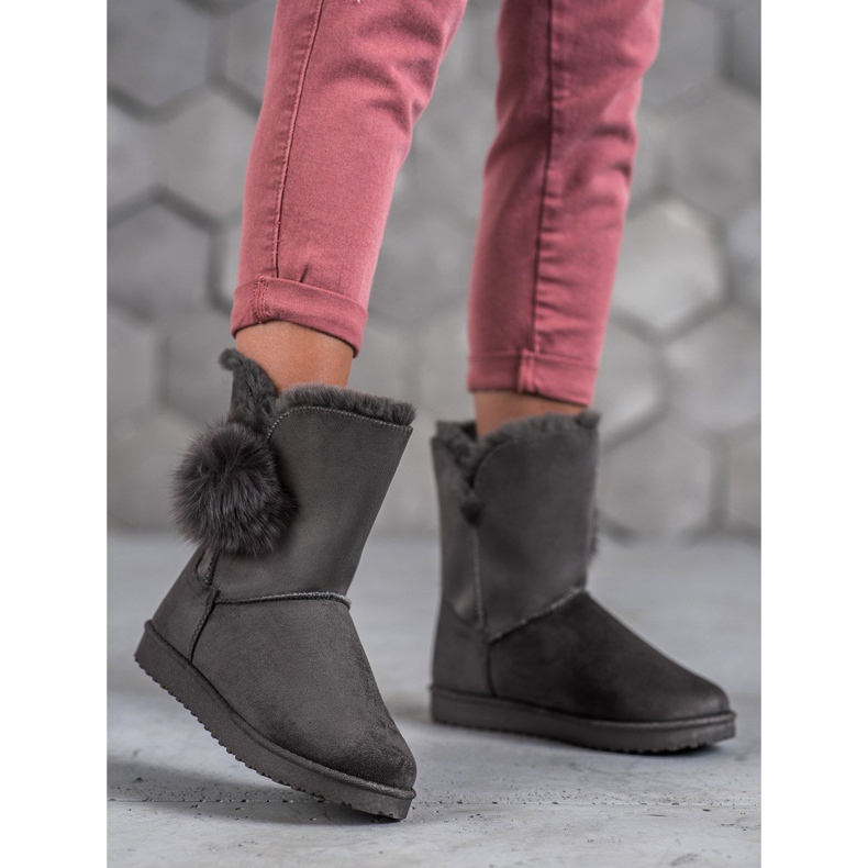 SHELOVET Mukluki Pompomin kanssa harmaa 1