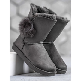 SHELOVET Mukluki Pompomin kanssa harmaa 2