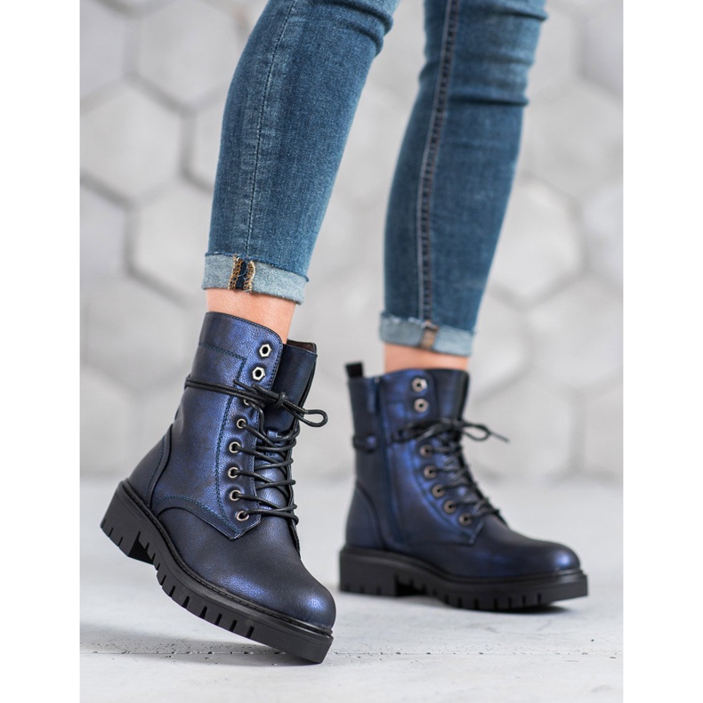 M.Daszyński Tummansiniset saappaat sininen 1