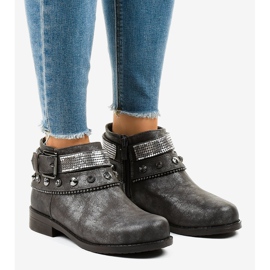 Harmaat saappaat koristeltu LL178 -vetoketjulla 1