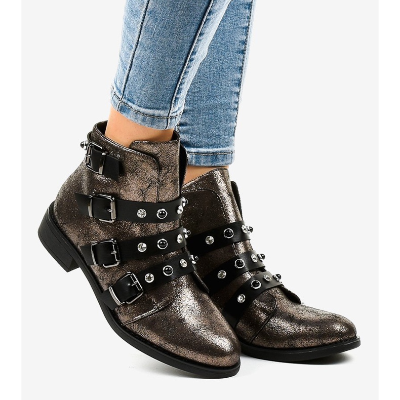 Khakin naisten nilkkurit, joissa on litteät soljet HQ2366 monivärinen vihreä 2