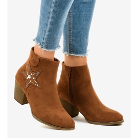 Ruskeat mokkanahkakengät tähdellä L88-163 1