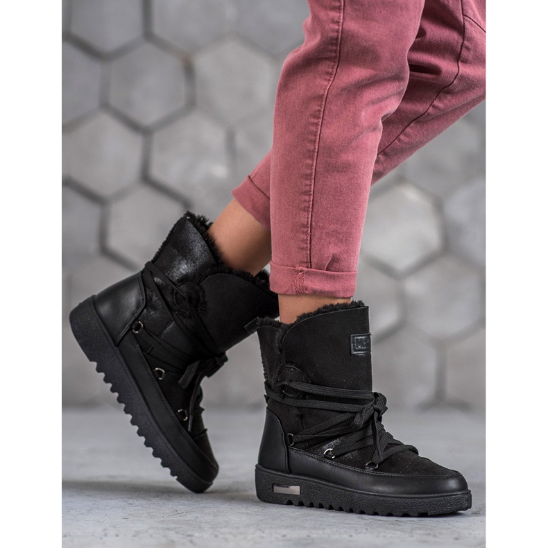 Glitterillä varustetut MCKEYLOR -lumisaappaat musta 2