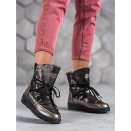 Glitterillä varustetut MCKEYLOR -lumisaappaat harmaa 1