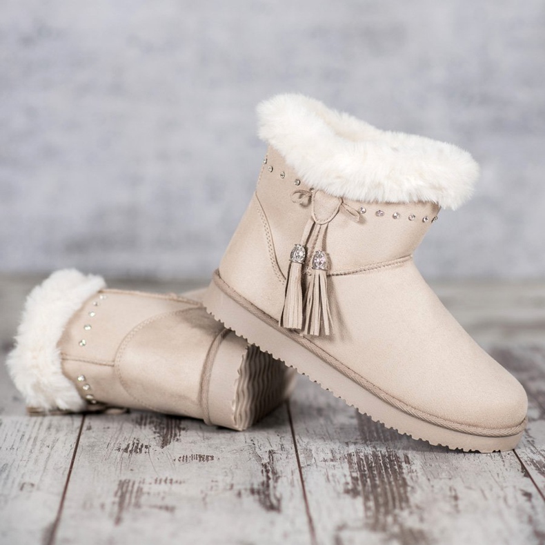 SHELOVET Mukluki kristallien kanssa ruskea 1