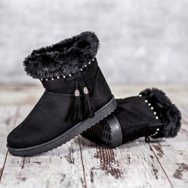 SHELOVET Mukluki kristallien kanssa musta 2