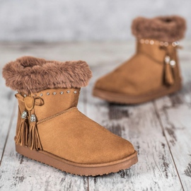 SHELOVET Mukluki kristallien kanssa ruskea 2