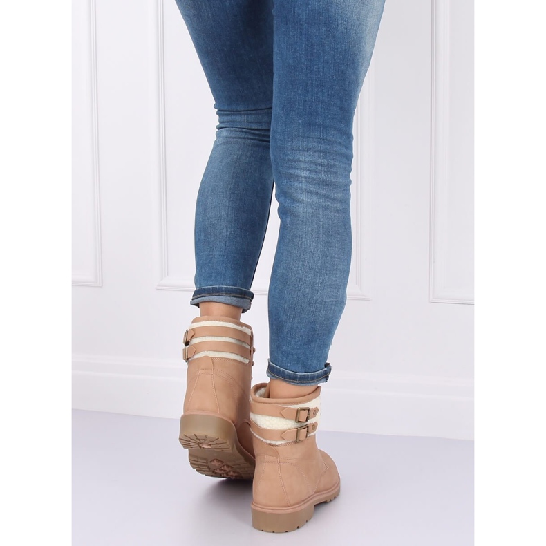 Naisten puukengät, beige ja vaaleanpunainen, 1120-PA Pink 2