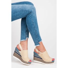 Vices Tekstiilista kiilakuviolliset sandaalit ruskea 1