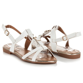 Pezzano Litteät sandaalit säätimellä valkoinen 1