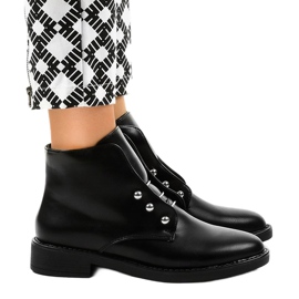 Mustat naisten litteät saappaat YF0535 1