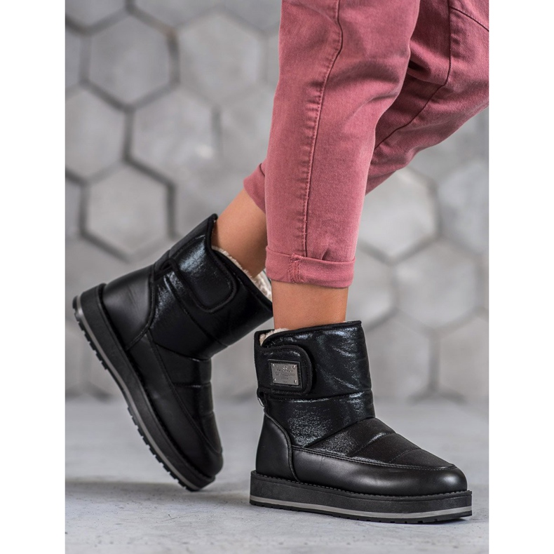 SHELOVET Glitterillä varustetut lumisaappaat musta 2