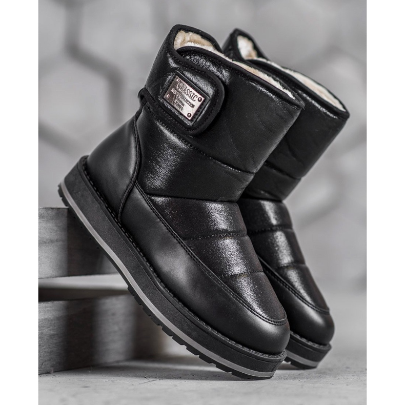 SHELOVET Glitterillä varustetut lumisaappaat musta 1