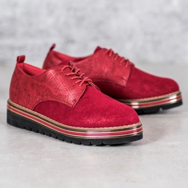 SHELOVET Kengät Snake Print Platformilla punainen 1