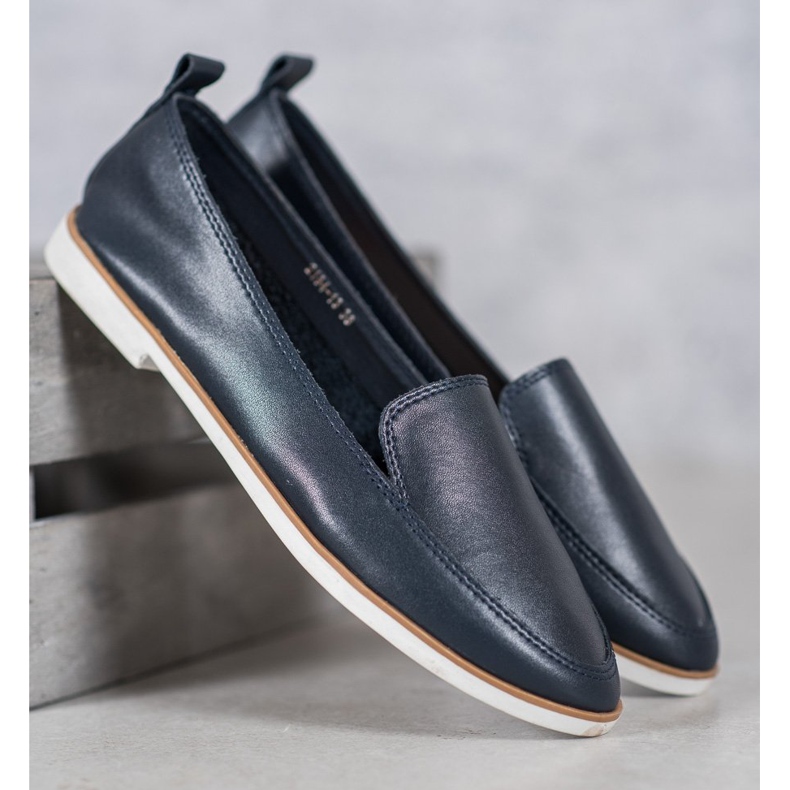 Mazaro Tummansiniset nahkasaappaat sininen 1