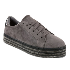 Harmaat koristellut naisten lenkkarit G280 1