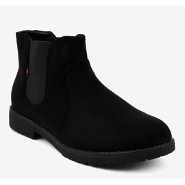 Mustat litteät naisten saappaat, joissa joustava Y206 1